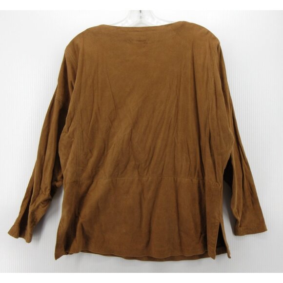 VINTAGE Salamander Leathers Top Small Suede Leather Shirt Southwest - Picture 7 of 11